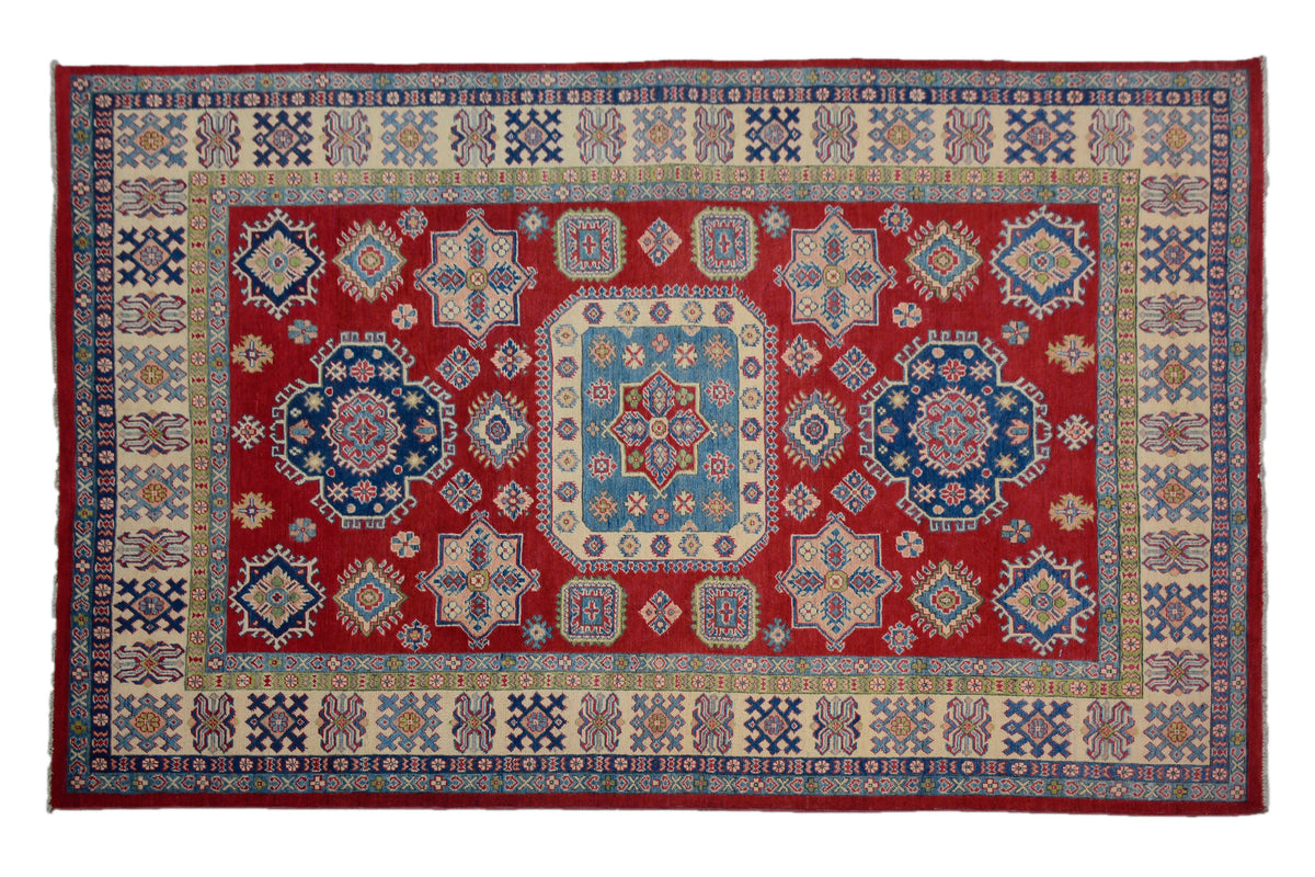 Kazak Afghan Rug – Azure Frame