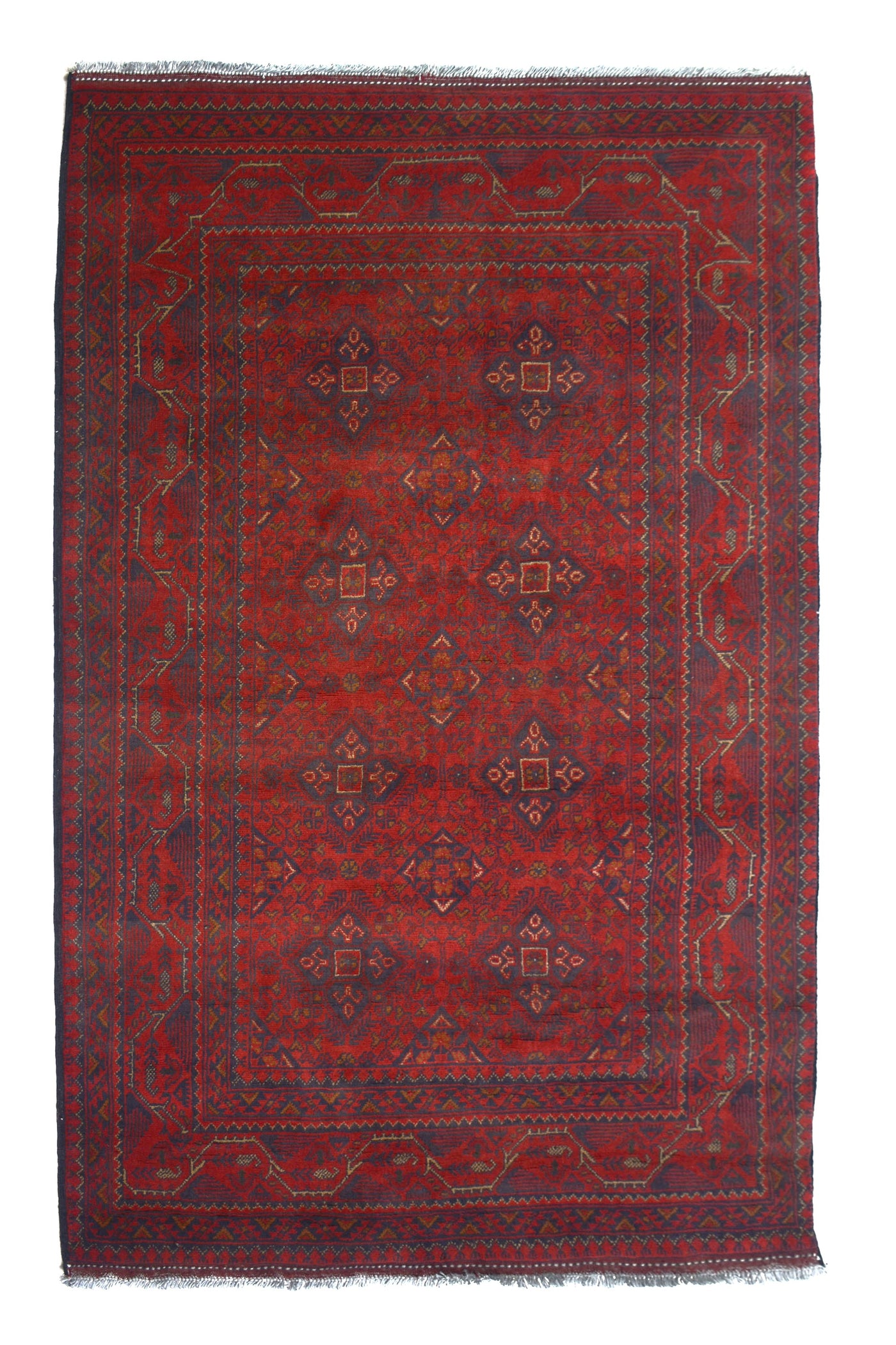 Khal Mohammadi Afghan Rug – Claret Diamond