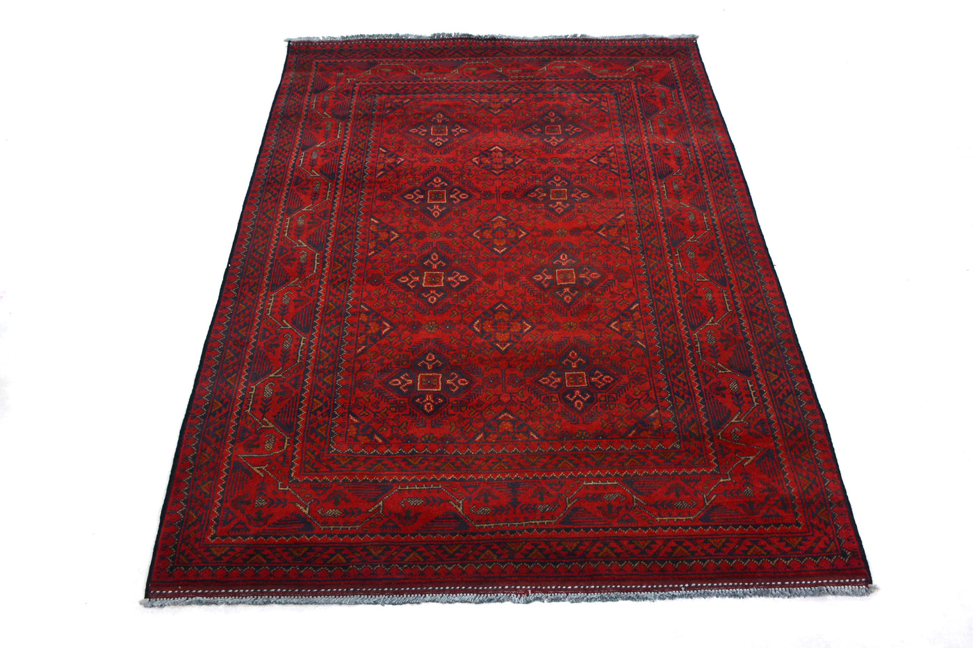 Khal Mohammadi Afghan Rug – Claret Diamond