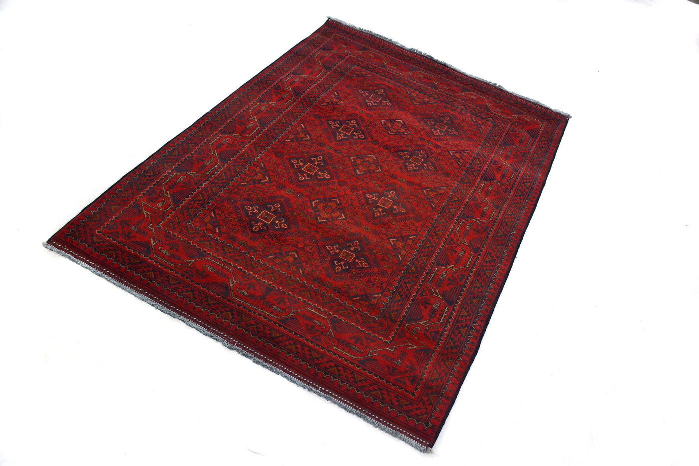 Khal Mohammadi Afghan Rug – Claret Diamond