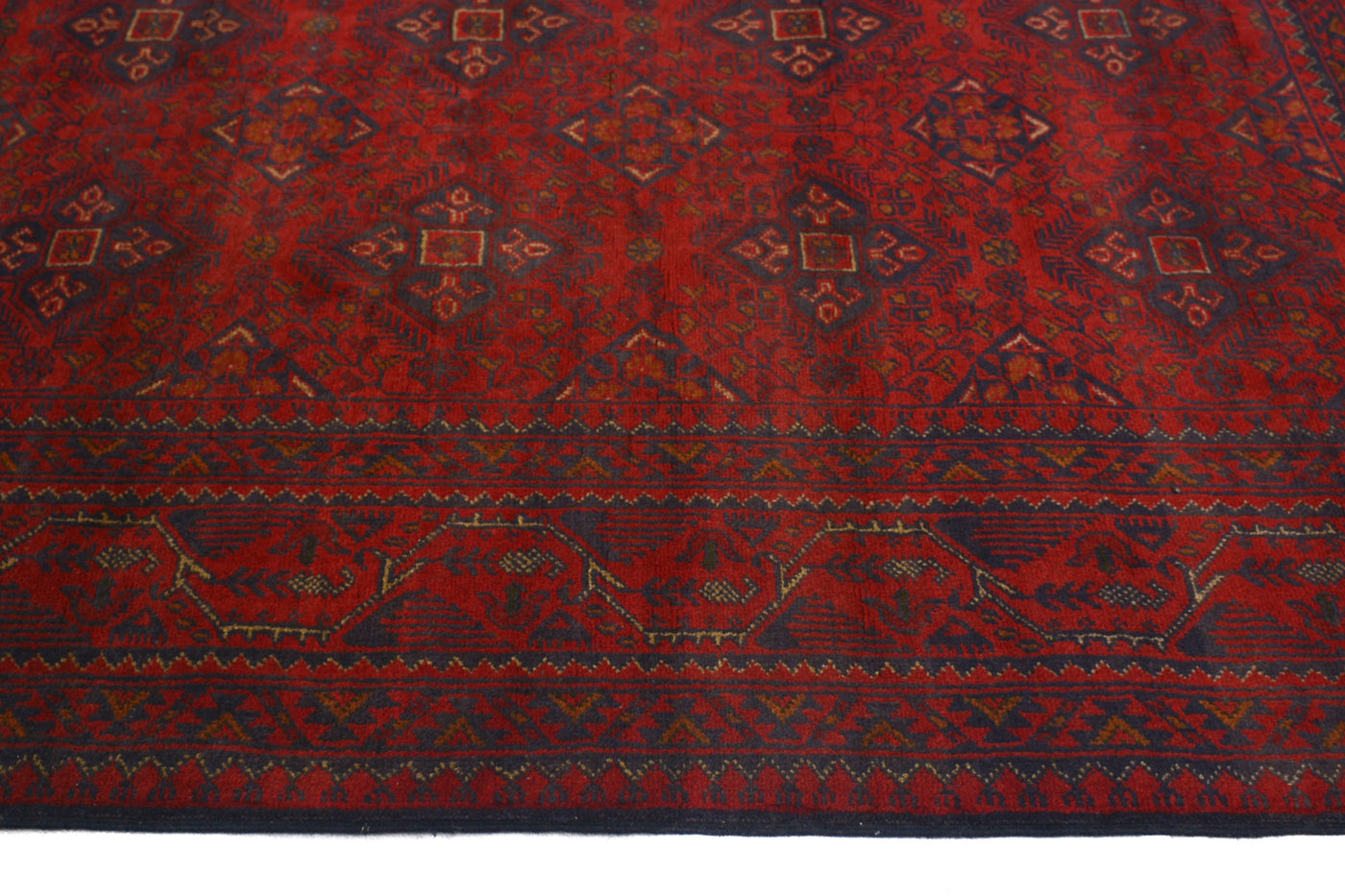 Khal Mohammadi Afghan Rug – Claret Diamond