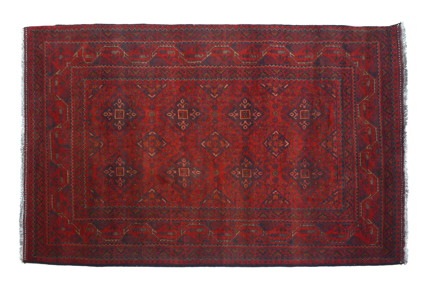 Khal Mohammadi Afghan Rug – Claret Diamond