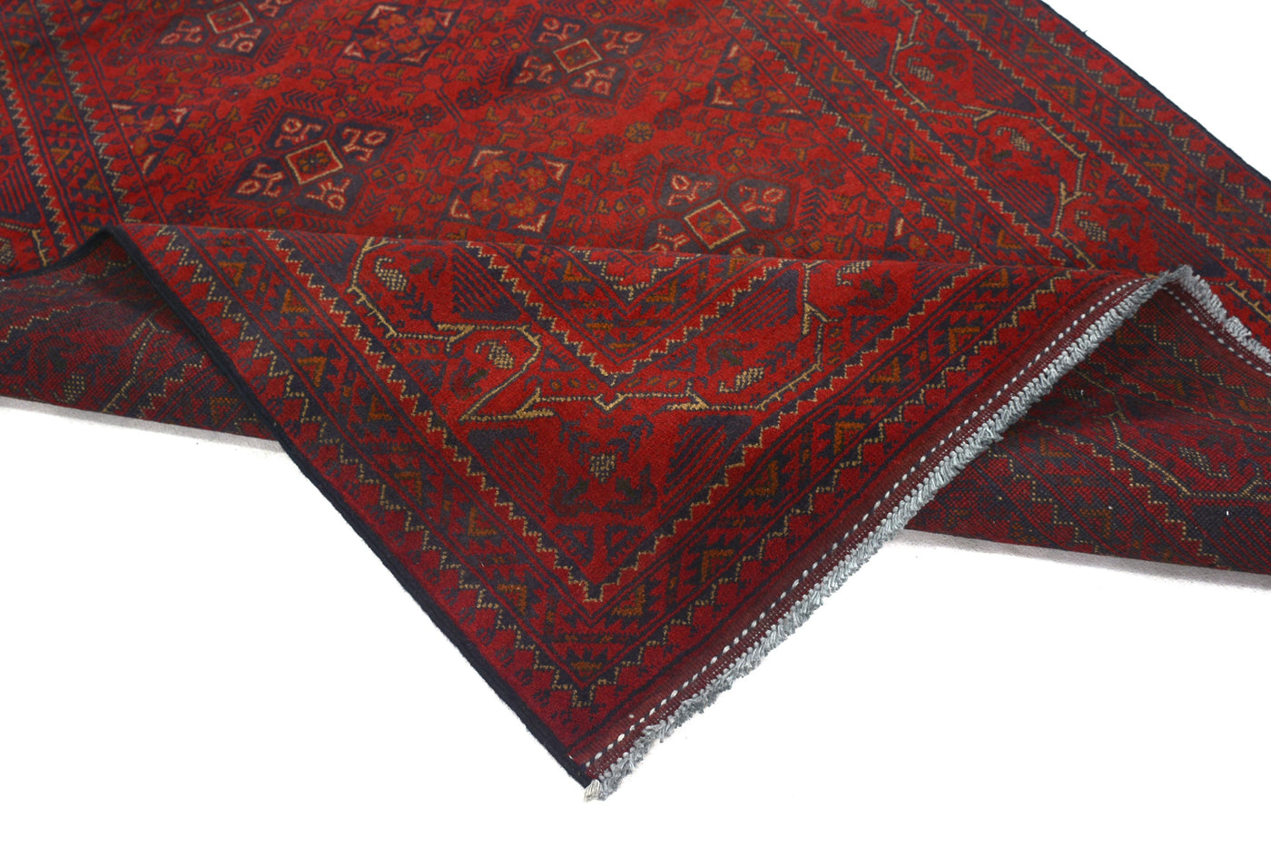 Khal Mohammadi Afghan Rug – Claret Diamond