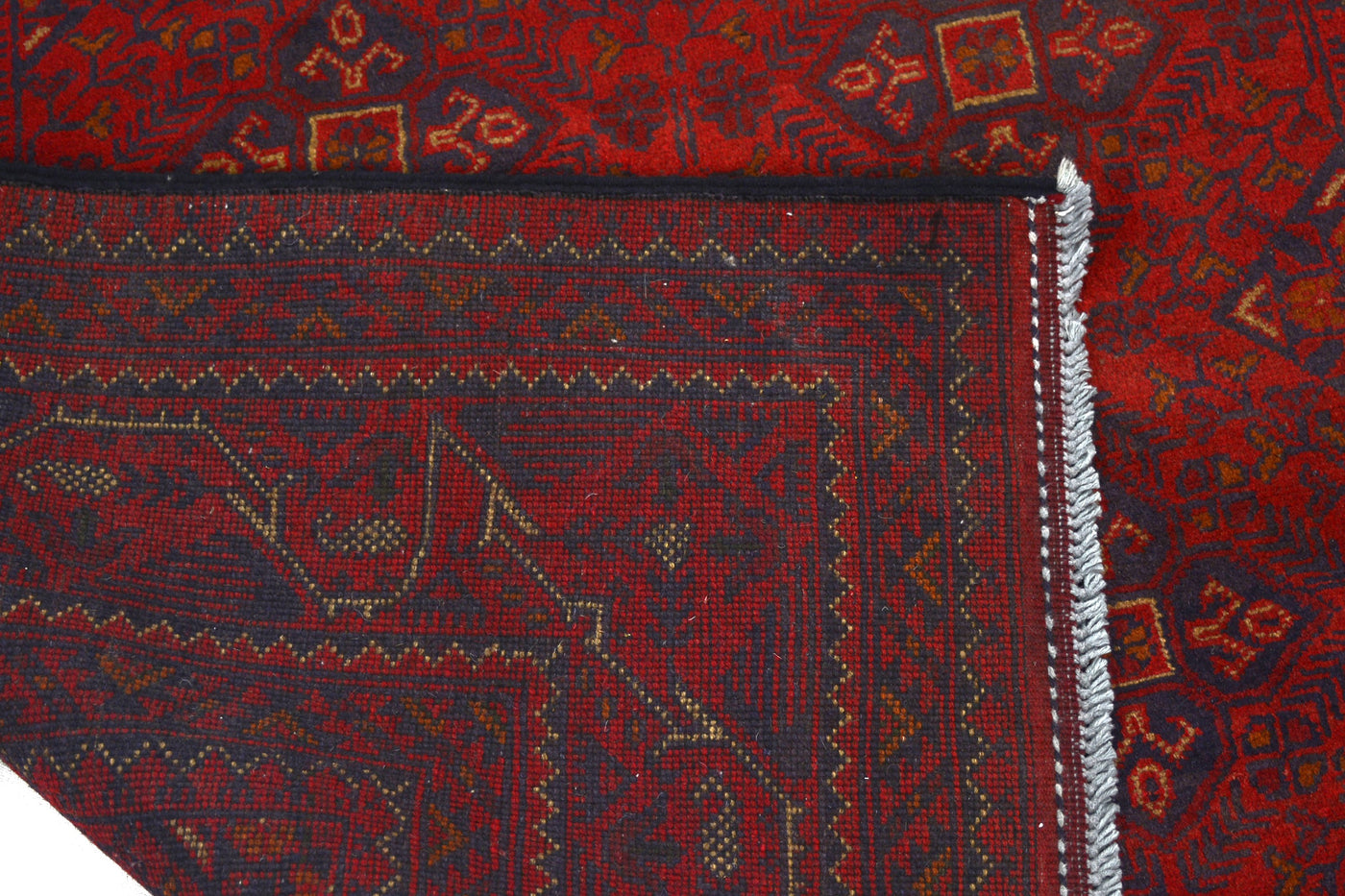Khal Mohammadi Afghan Rug – Claret Diamond