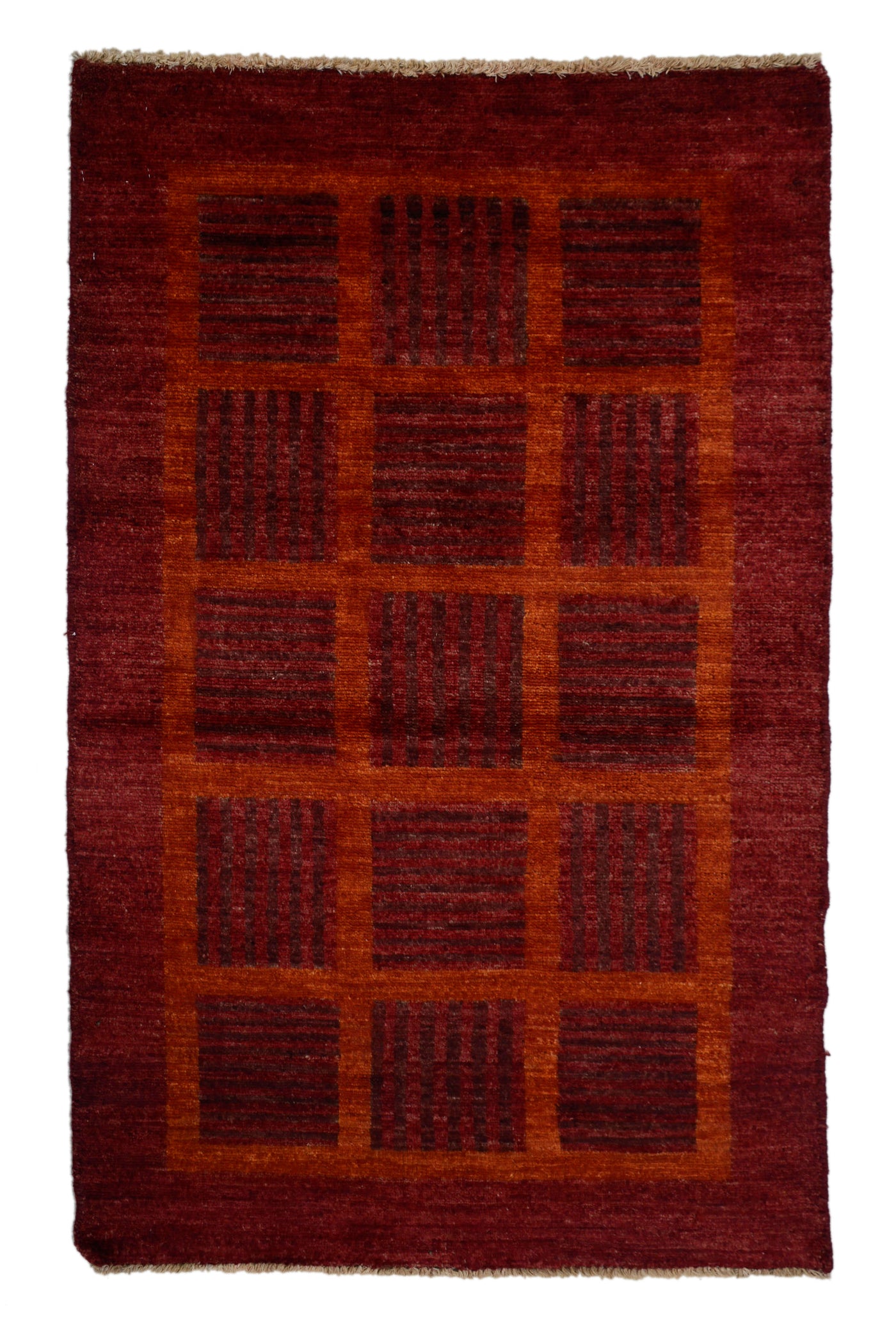 Gabbeh Persian Rug – Auburn Inkblot