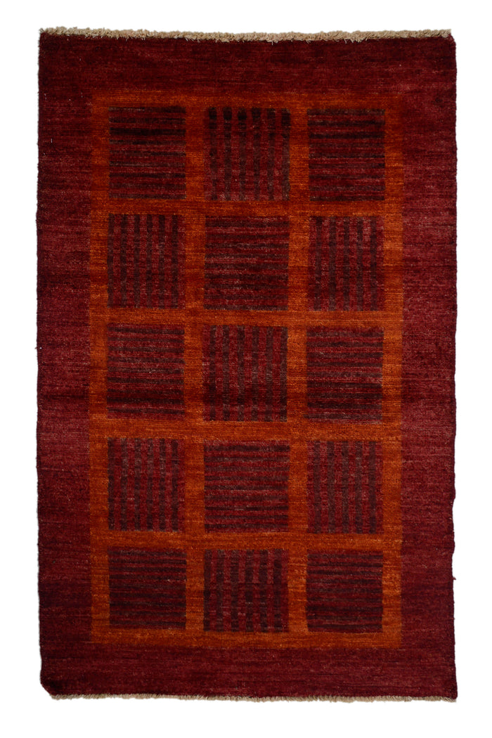 Gabbeh Oriental Rug – Auburn Inkblot