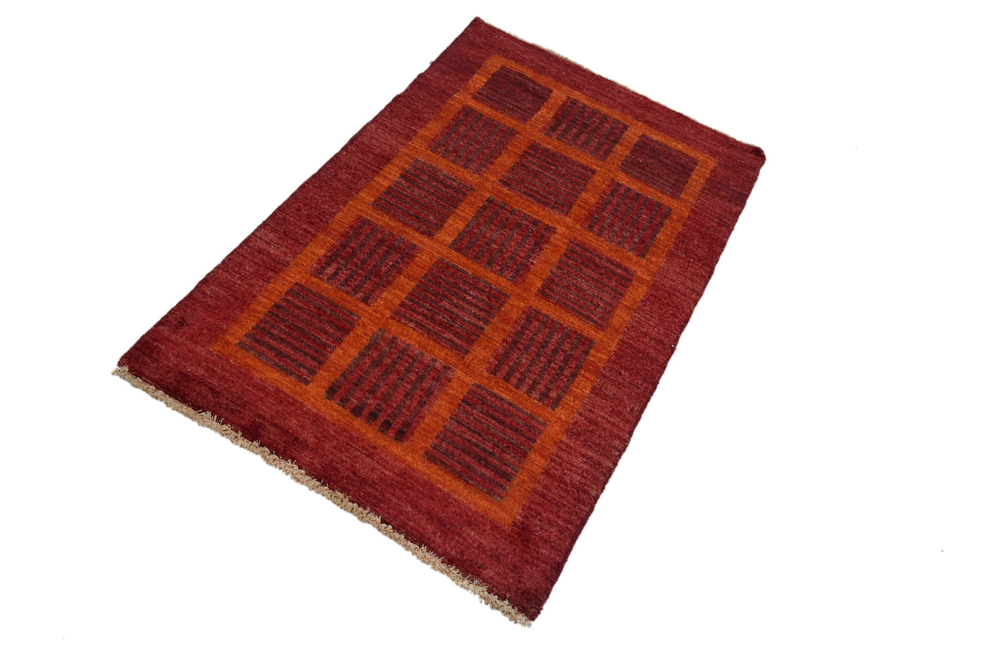 Gabbeh Persian Rug – Auburn Inkblot