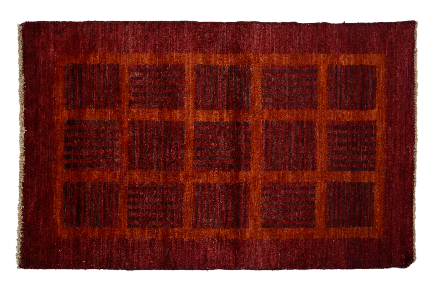 Gabbeh Persian Rug – Auburn Inkblot