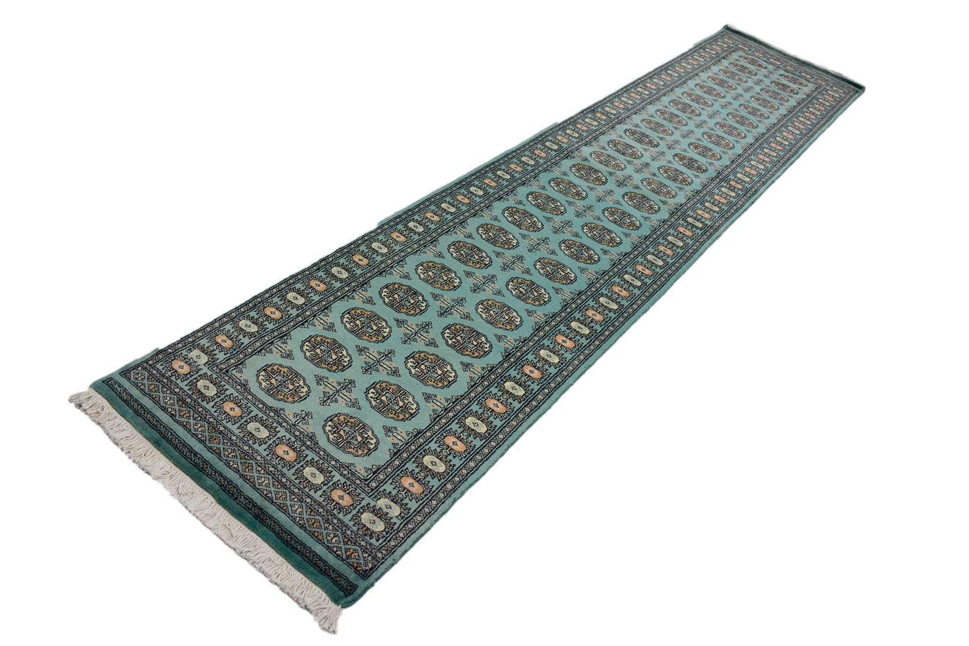 Bukhara Persian Runner – Teal Stripe