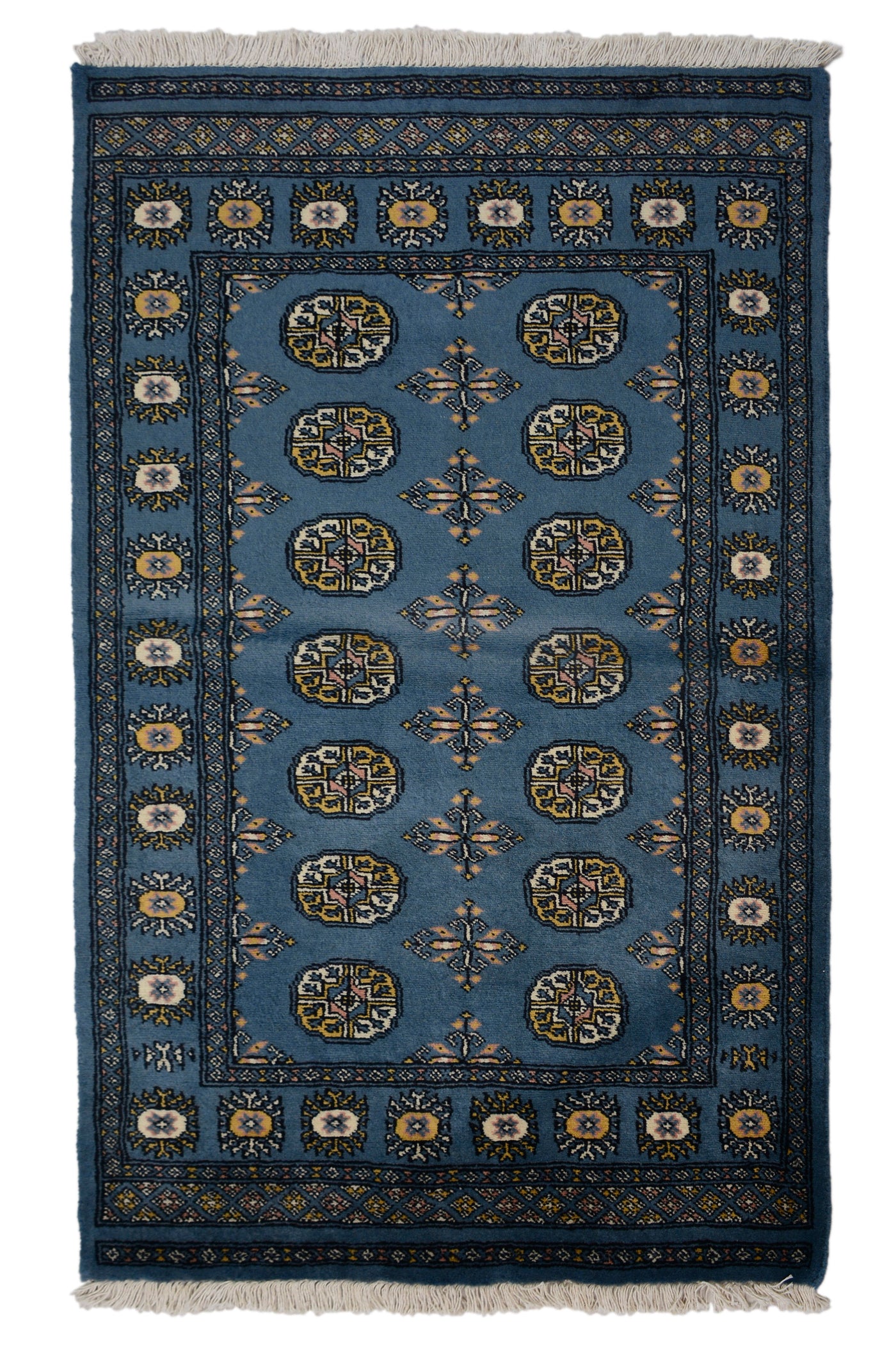 Bukhara Persian Rug – Sapphire Triptych