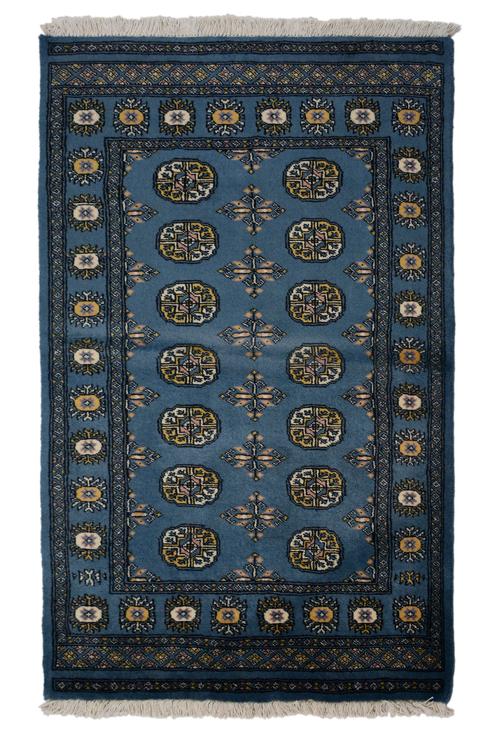Bukhara Oriental Rug – Sapphire Triptych
