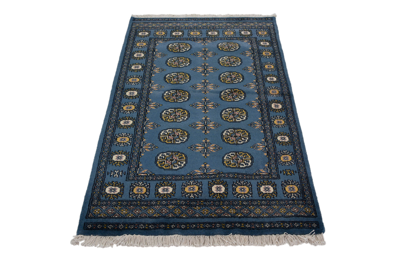 Bukhara Persian Rug – Sapphire Triptych