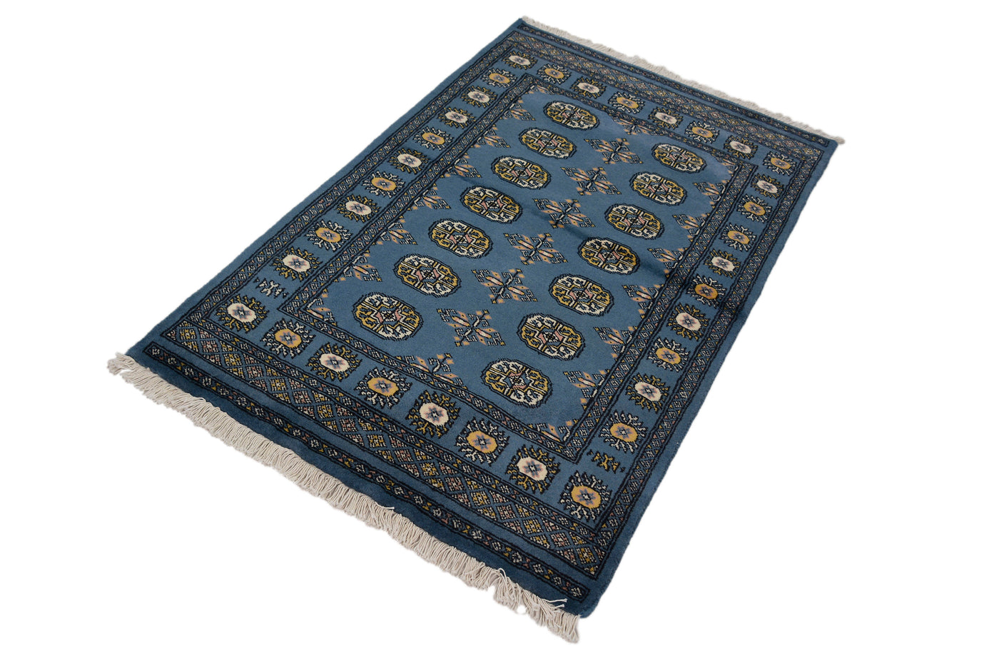 Bukhara Persian Rug – Sapphire Triptych