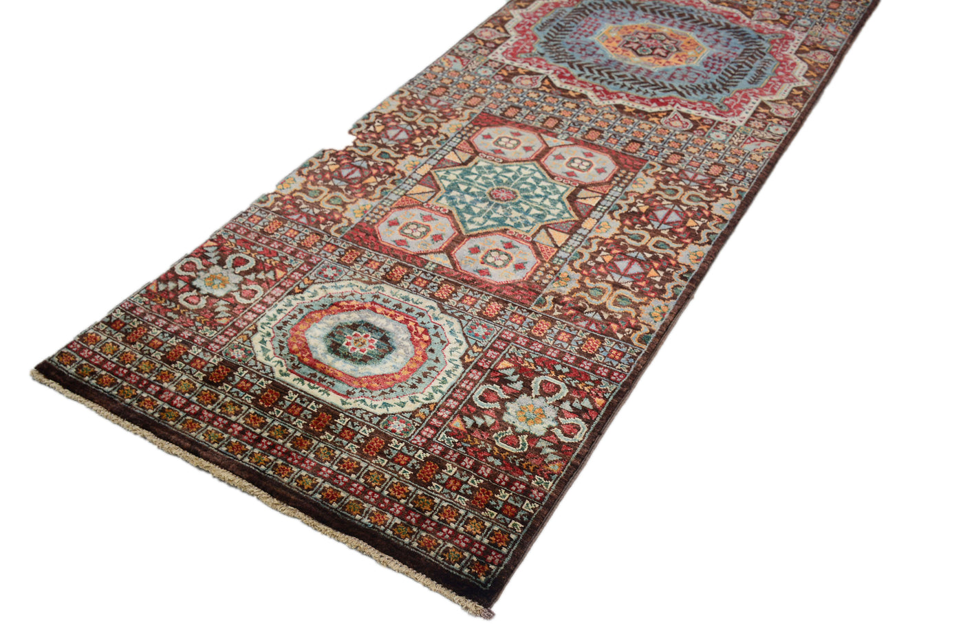 Mamluk Afghan Runner – Ocean Chevron
