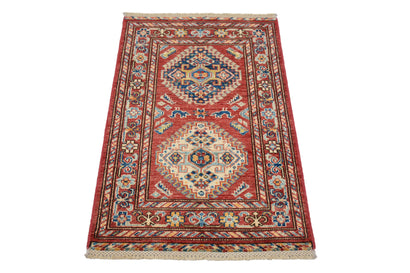Afghan Super Kazak Rug, 59 x 91 cm (SKU: SKZK-2010)