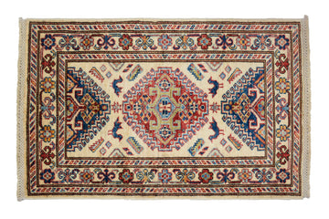 Afghan Super Kazak Rug, 60 x 90 cm (New Arrival)