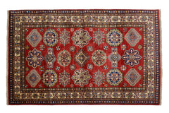 Afghan Super Kazak Rug, 124 x 188 cm (New Arrival)