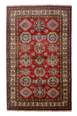 Afghan Super Kazak Rug, 124 x 188 cm (New Arrival)