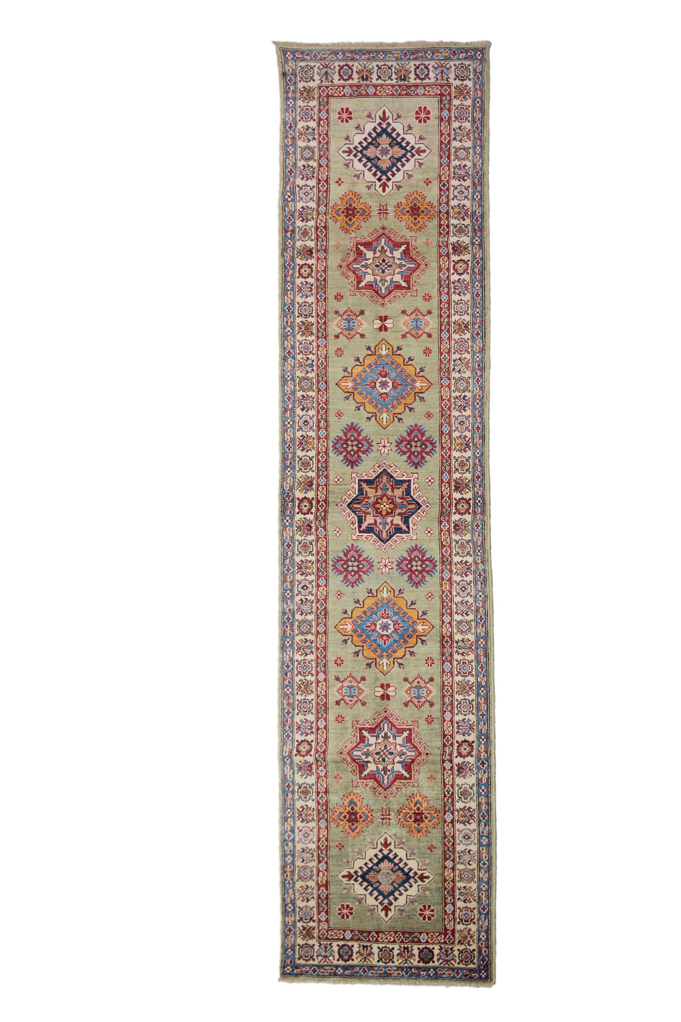 Kazak Afghan Runner – Jade Compass