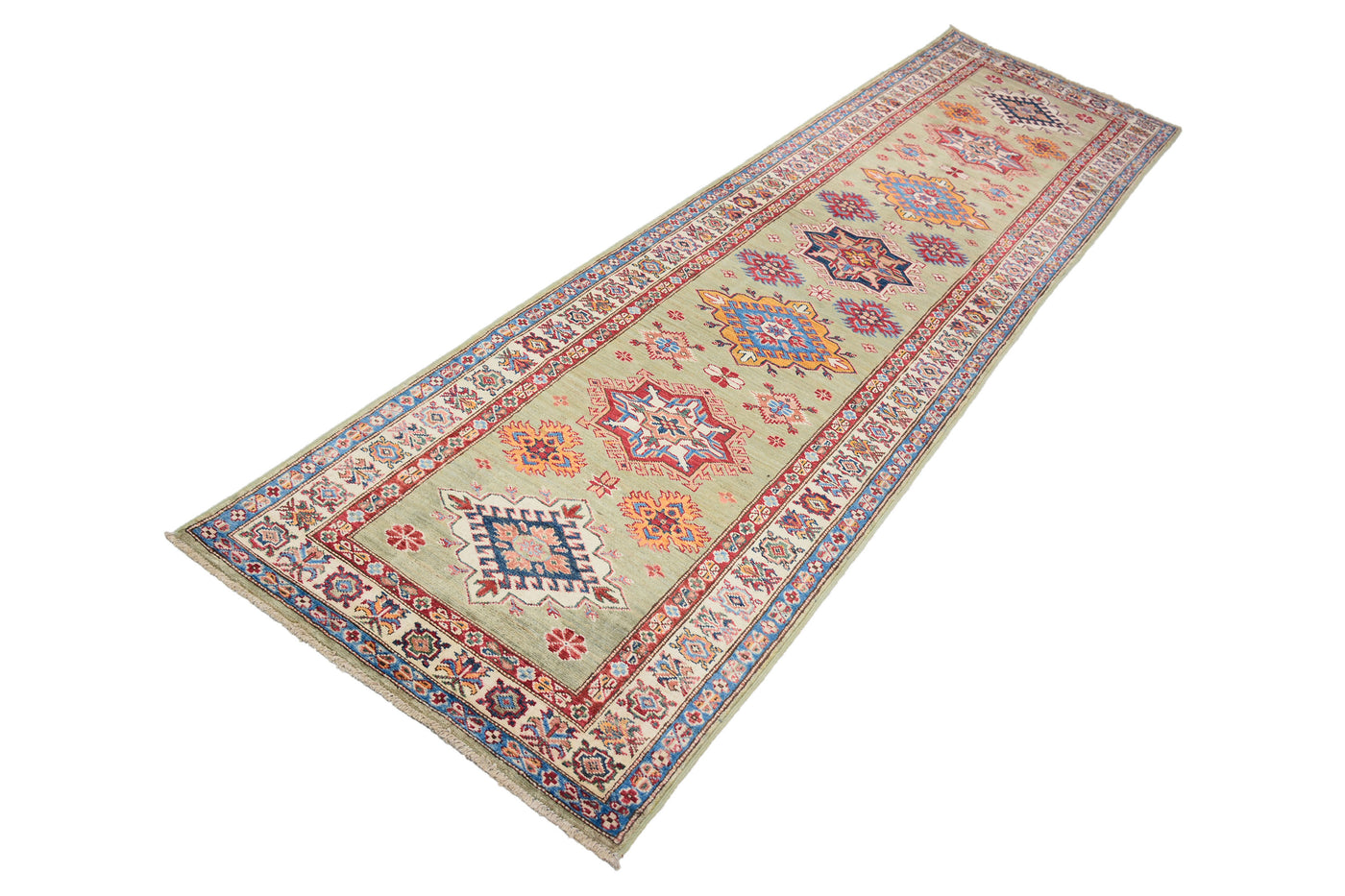 Kazak Afghan Runner – Jade Compass