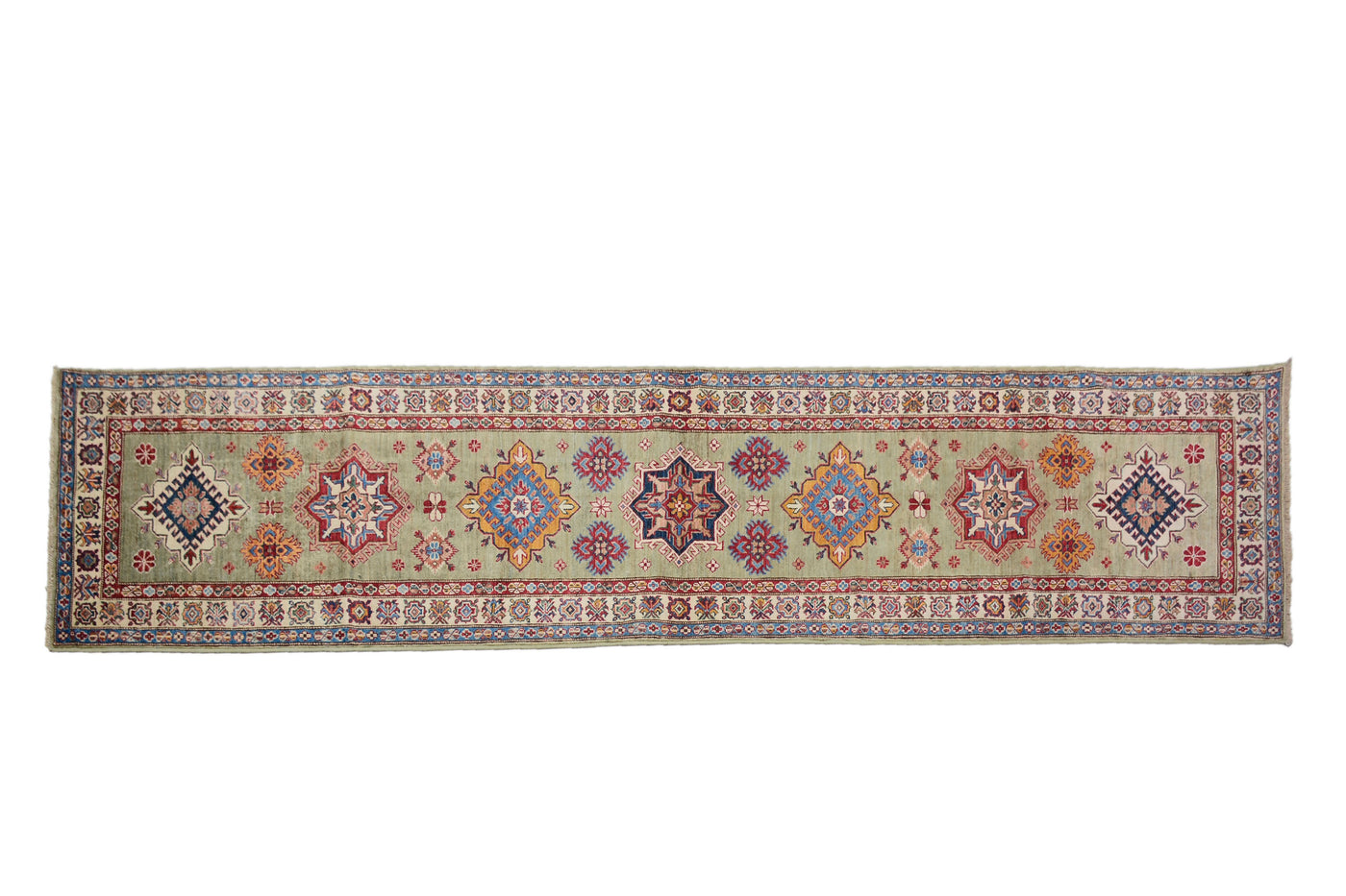 Kazak Afghan Runner – Jade Compass