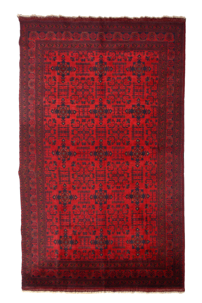 Khal Mohammadi Afghan Rug – Claret Triptych
