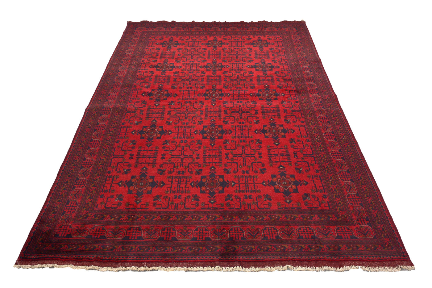 Khal Mohammadi Afghan Rug – Claret Triptych