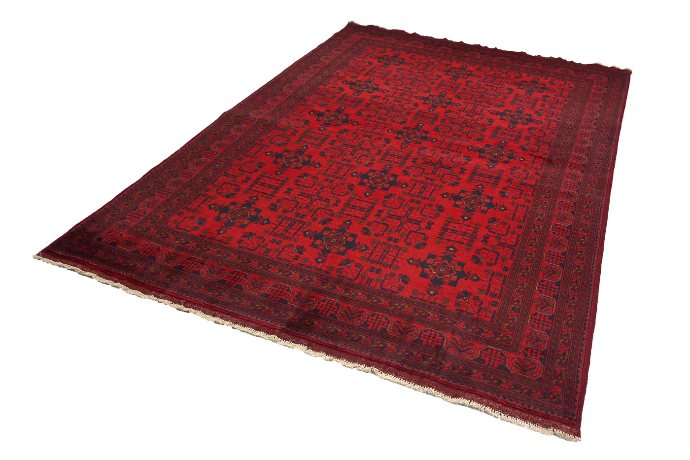 Khal Mohammadi Afghan Rug – Claret Triptych