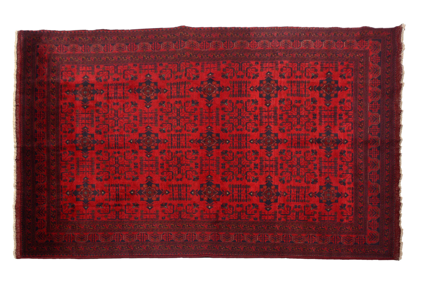 Khal Mohammadi Afghan Rug – Claret Triptych