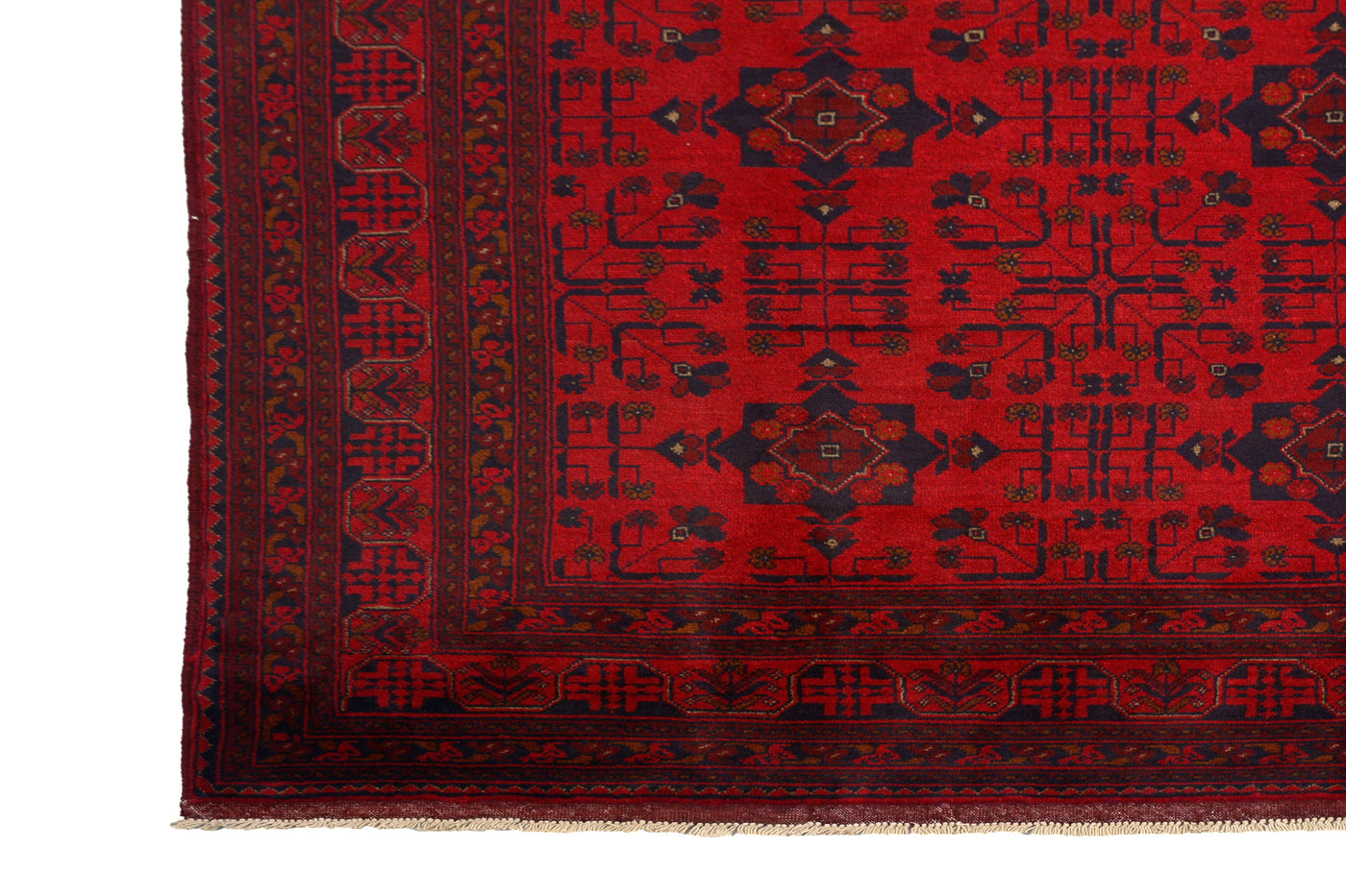 Khal Mohammadi Afghan Rug – Claret Triptych
