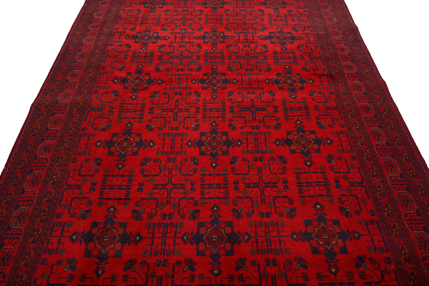 Khal Mohammadi Afghan Rug – Claret Triptych