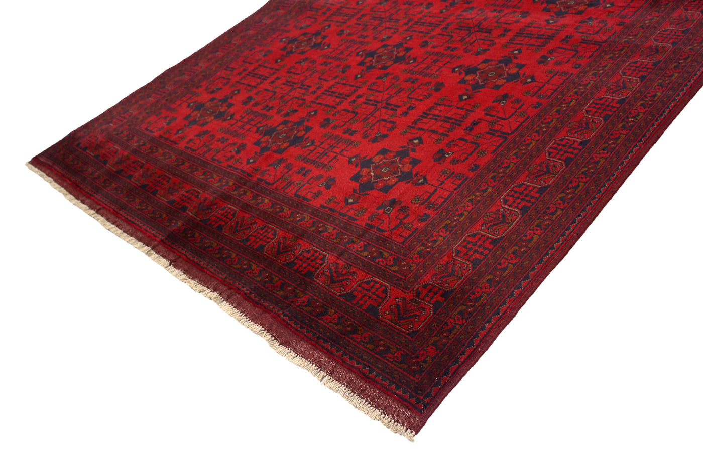 Khal Mohammadi Afghan Rug – Claret Triptych
