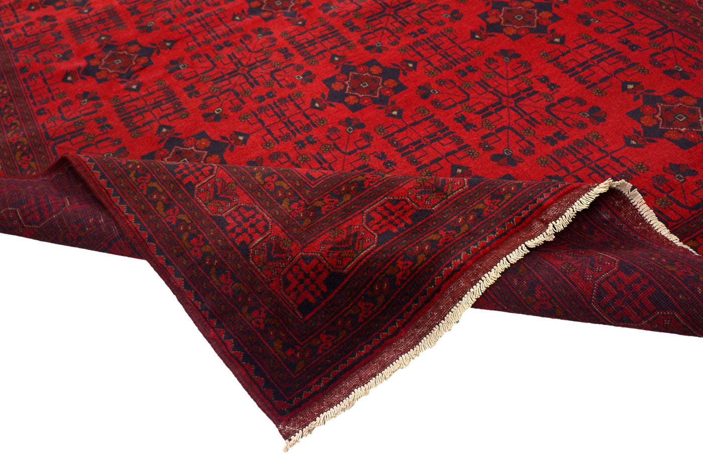 Khal Mohammadi Afghan Rug – Claret Triptych