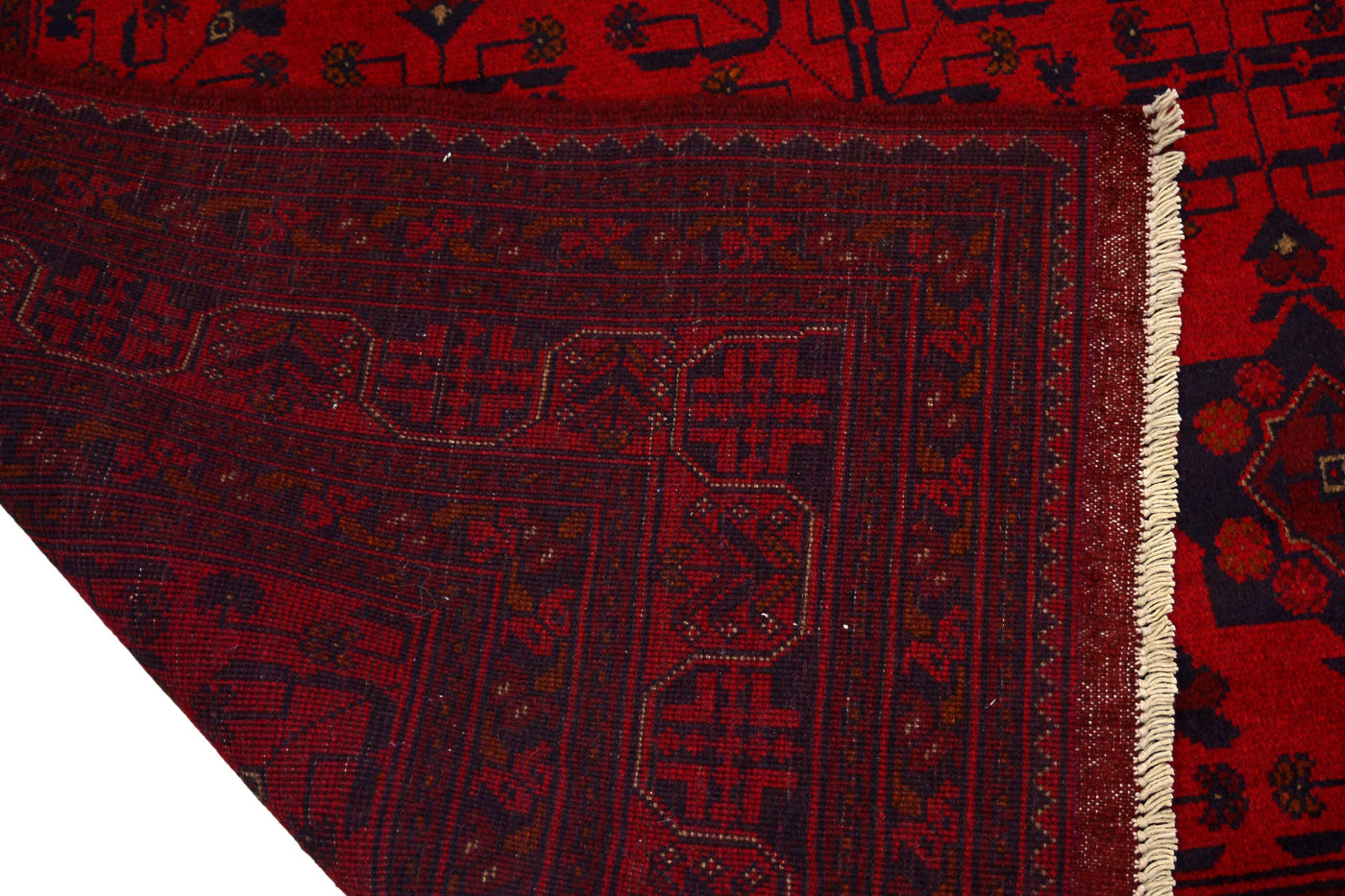 Khal Mohammadi Afghan Rug – Claret Triptych