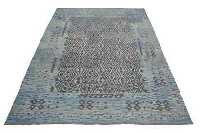 Hand-woven Afghan Kilim Rug, 217 x 280 cm