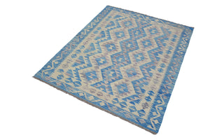 Hand-woven Afghan Kilim Rug, 127 x 170 cm