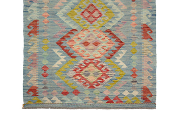 Hand-woven Afghan Kilim Runner, 90 x 305 cm