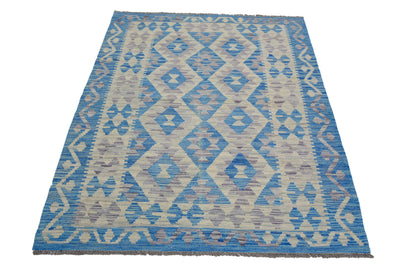 Hand-woven Afghan Kilim Rug, 122 x 170 cm