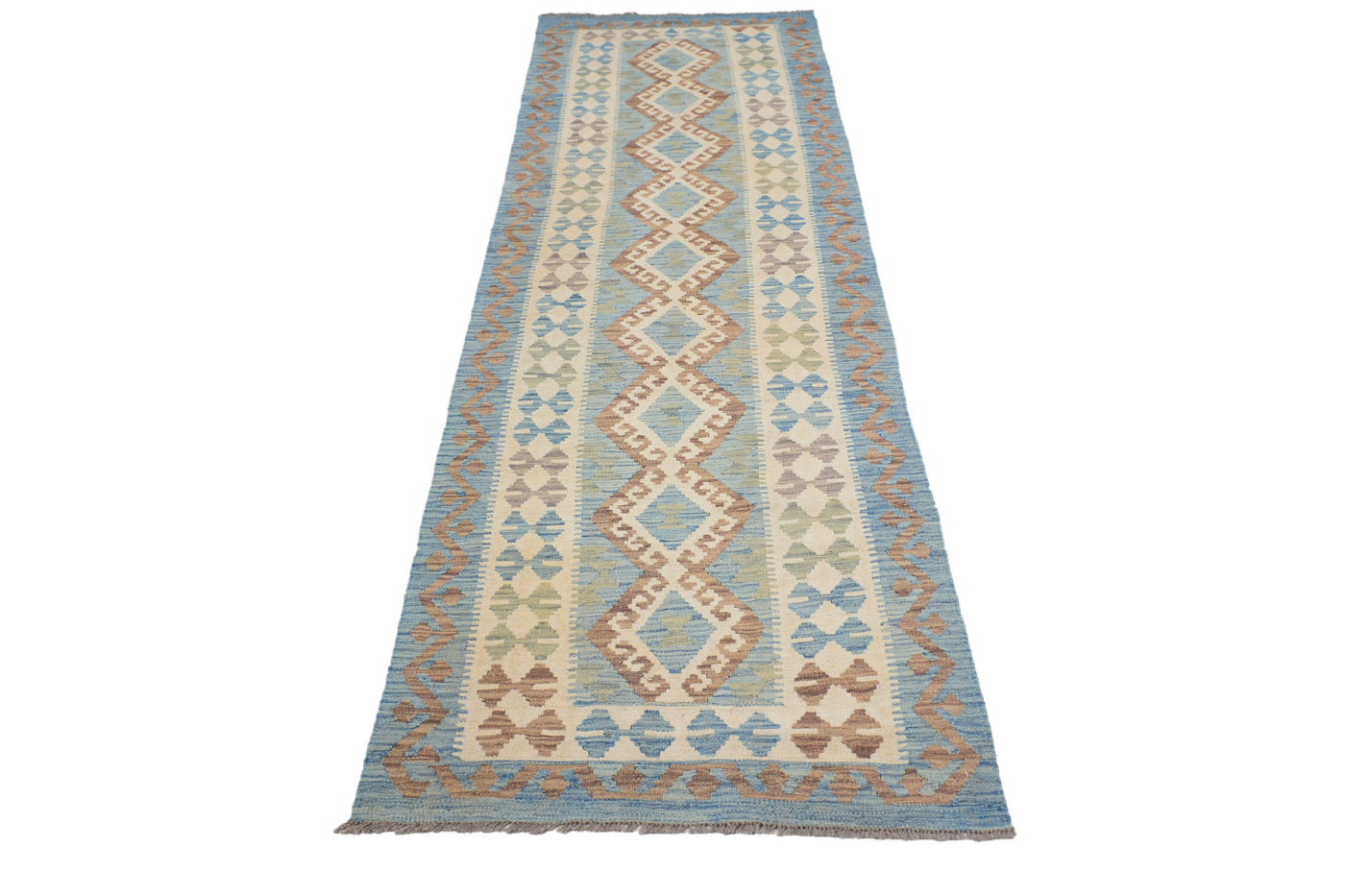 Kilim Afghan Runner – Cerulean Cadence