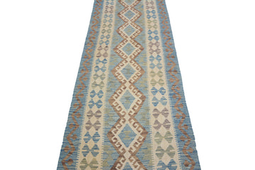 Hand-woven Afghan Kilim Runner, 86 x 296 cm