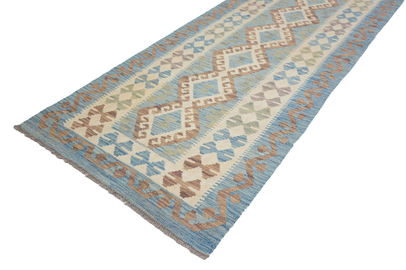 Kilim Afghan Runner – Cerulean Cadence
