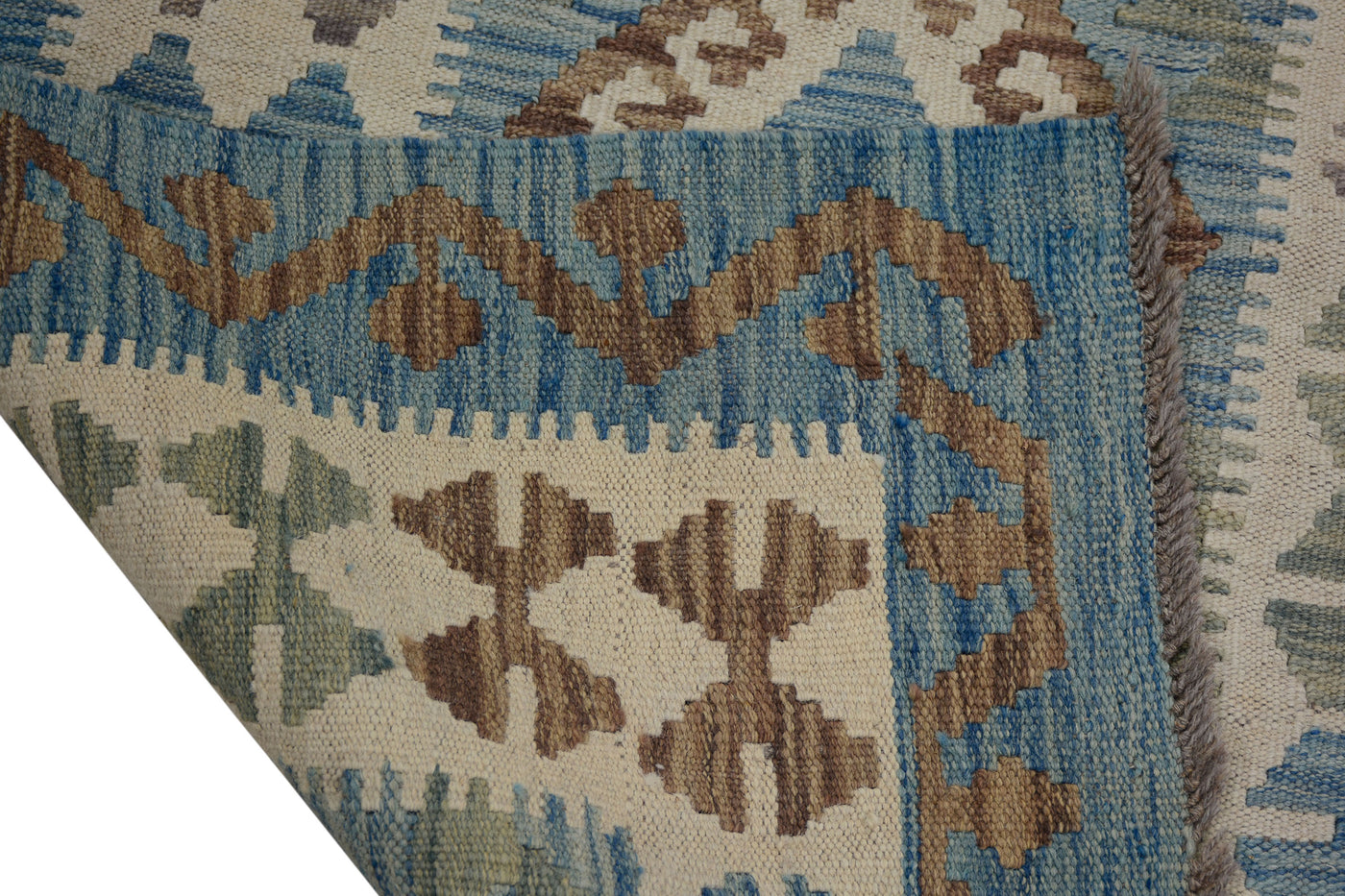 Kilim Afghan Runner – Cerulean Cadence