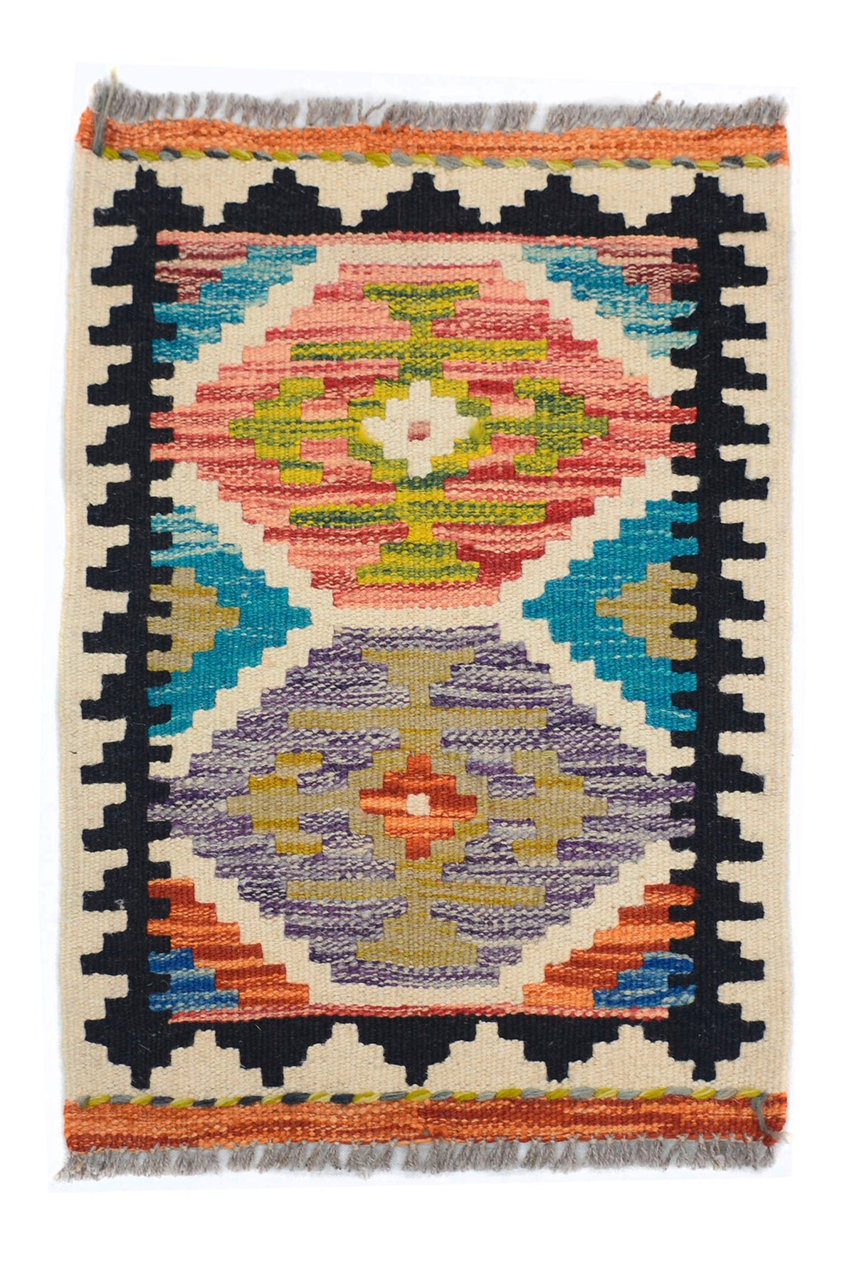 Mini Afghan Kilim Mat – Graphite Caravan