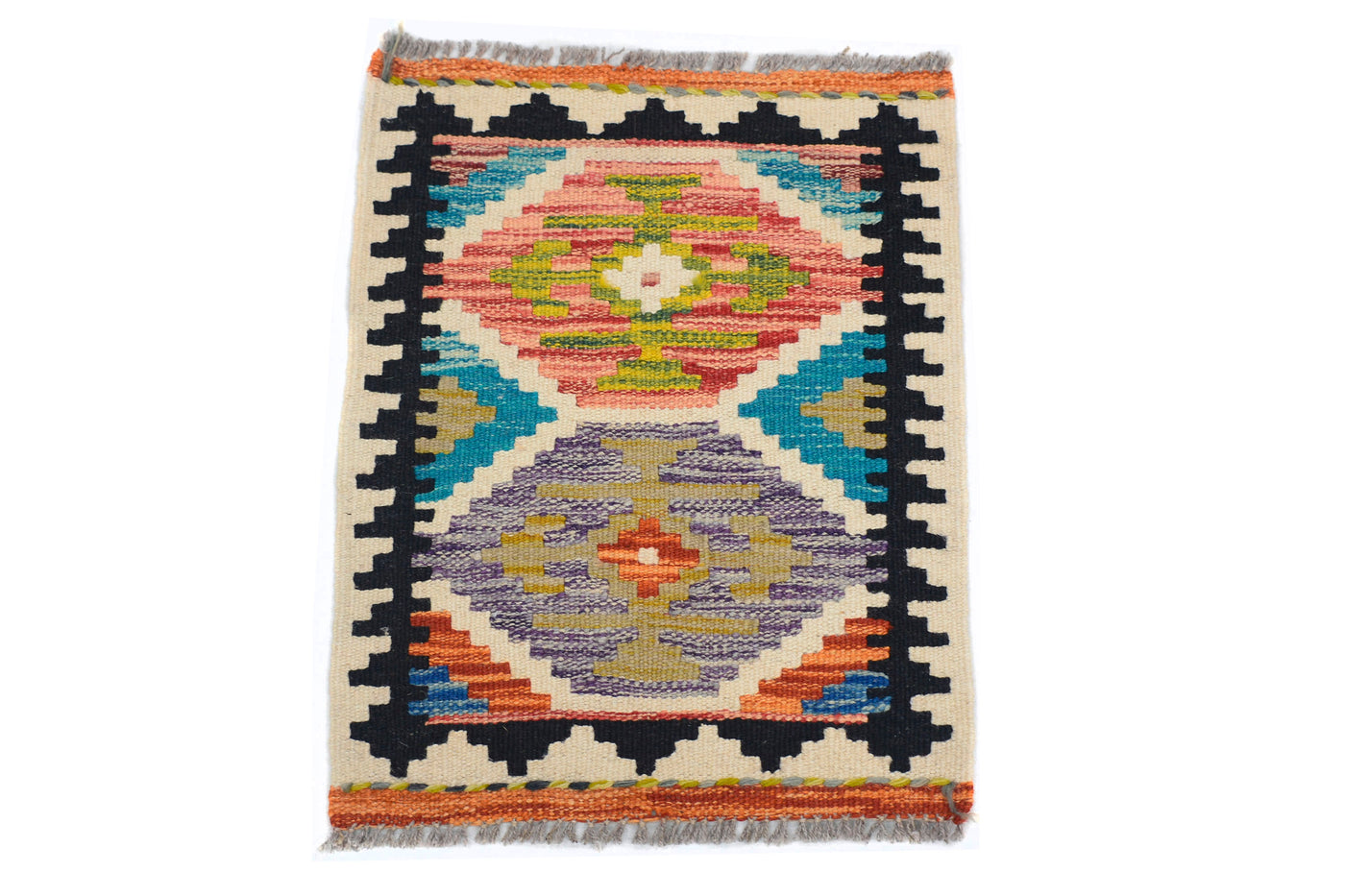 Mini Afghan Kilim Mat – Graphite Caravan