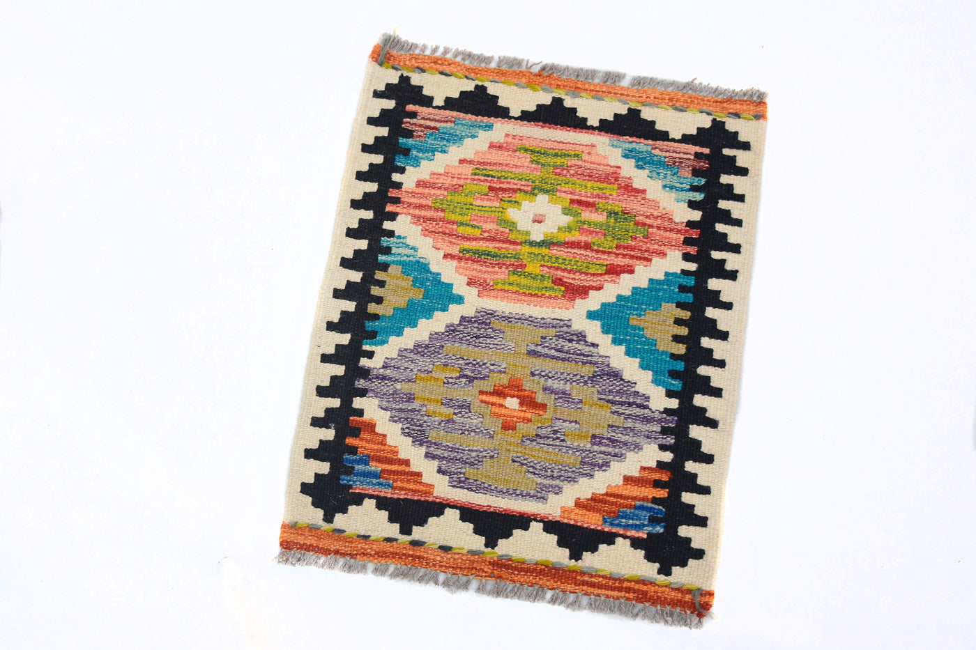 Mini Afghan Kilim Mat – Graphite Caravan