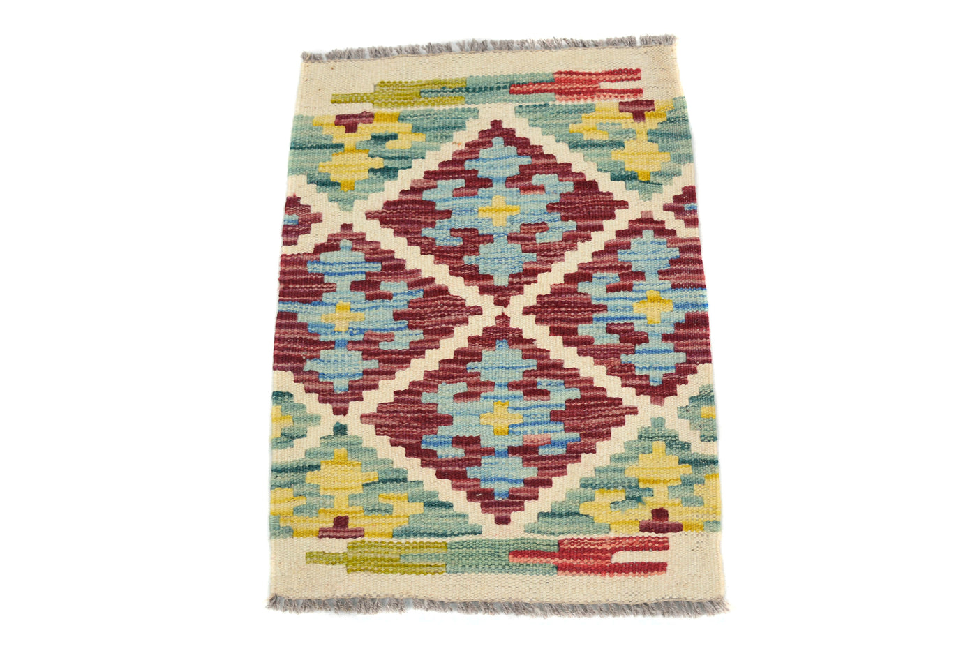 Mini Afghan Kilim Mat – Cobalt Mosaic