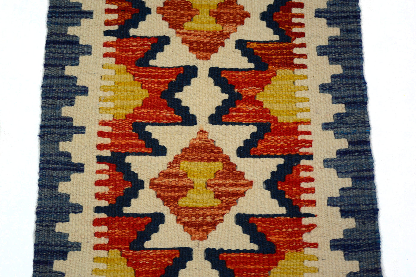 Mini Afghan Kilim Mat – Cobalt Tapestry