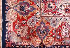 Kashmar Persian Rug, 290 x 395 cm hand knotted vintage wool border detail