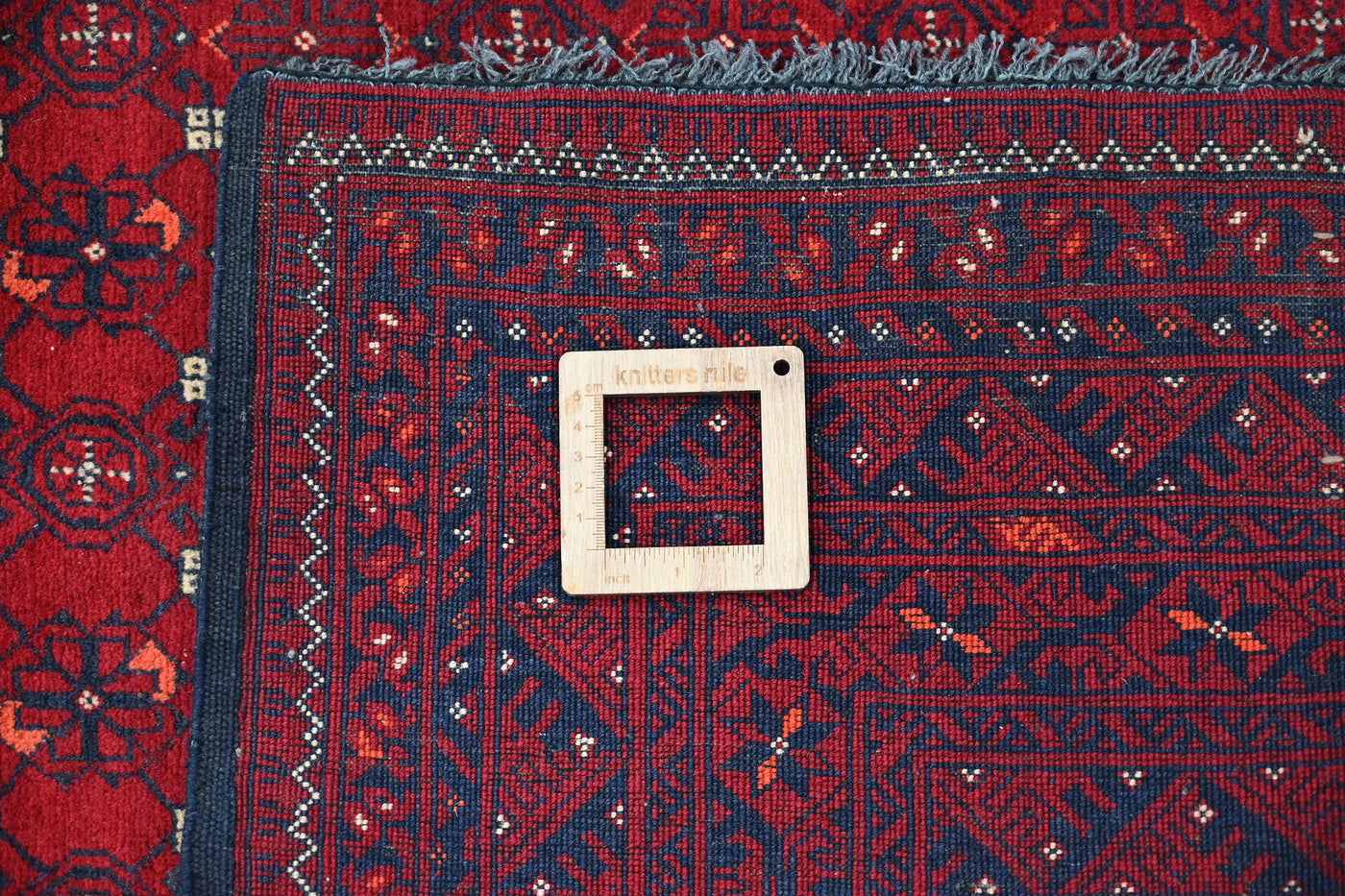Biljik Afghan Rug – Garnet Crest