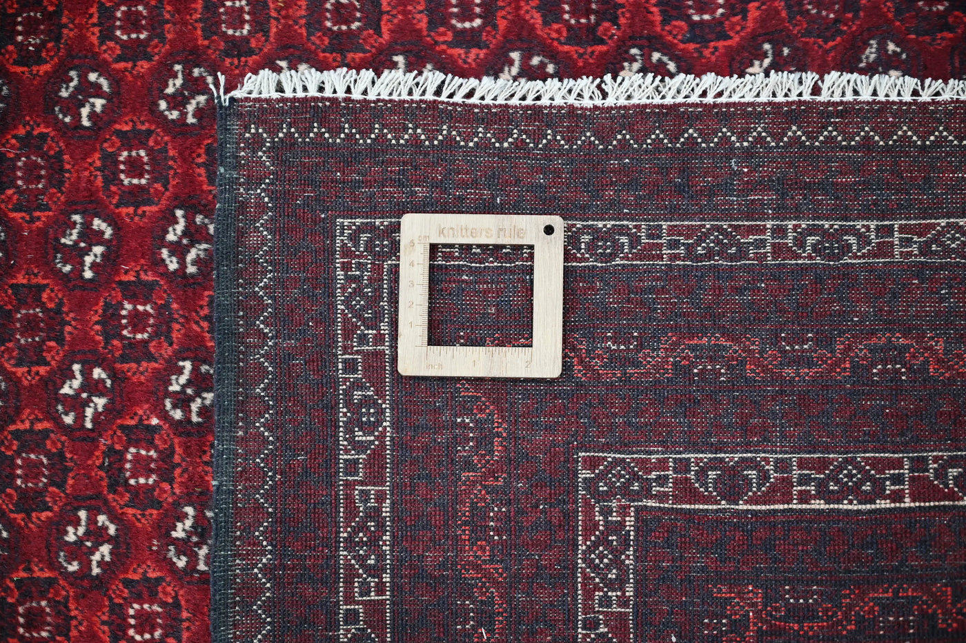Biljik Afghan Rug – Carmine Edge